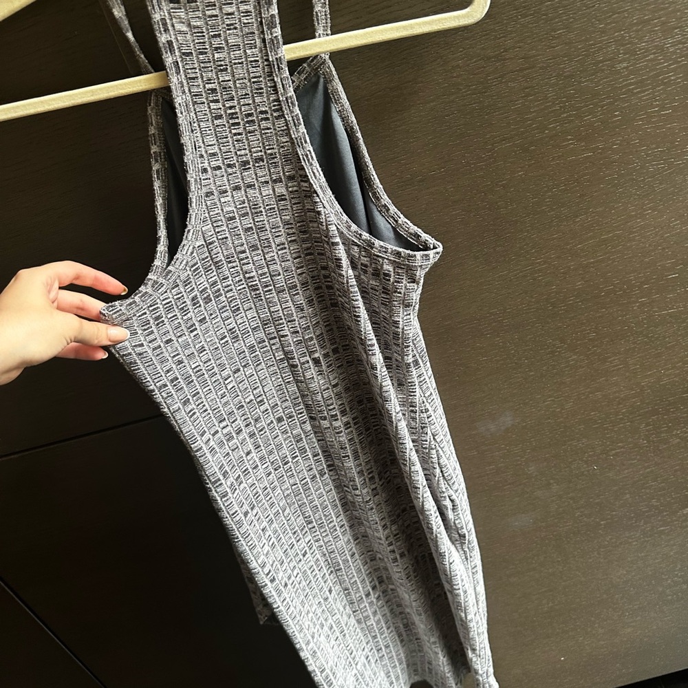 High Neck Gray Dress